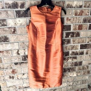 Ellen Tracy  Sleeveless Orange Midi Dress